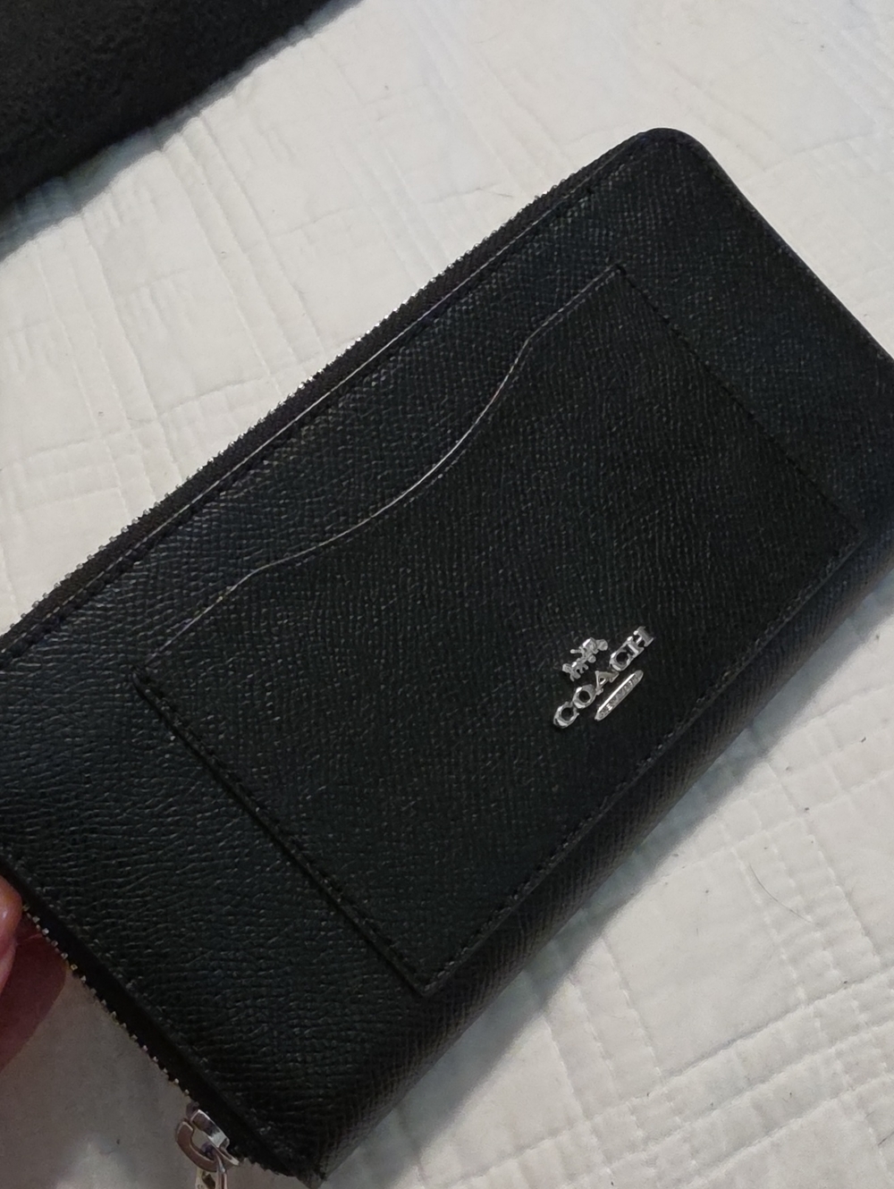 Coach Long Zip Wallet Black EUC